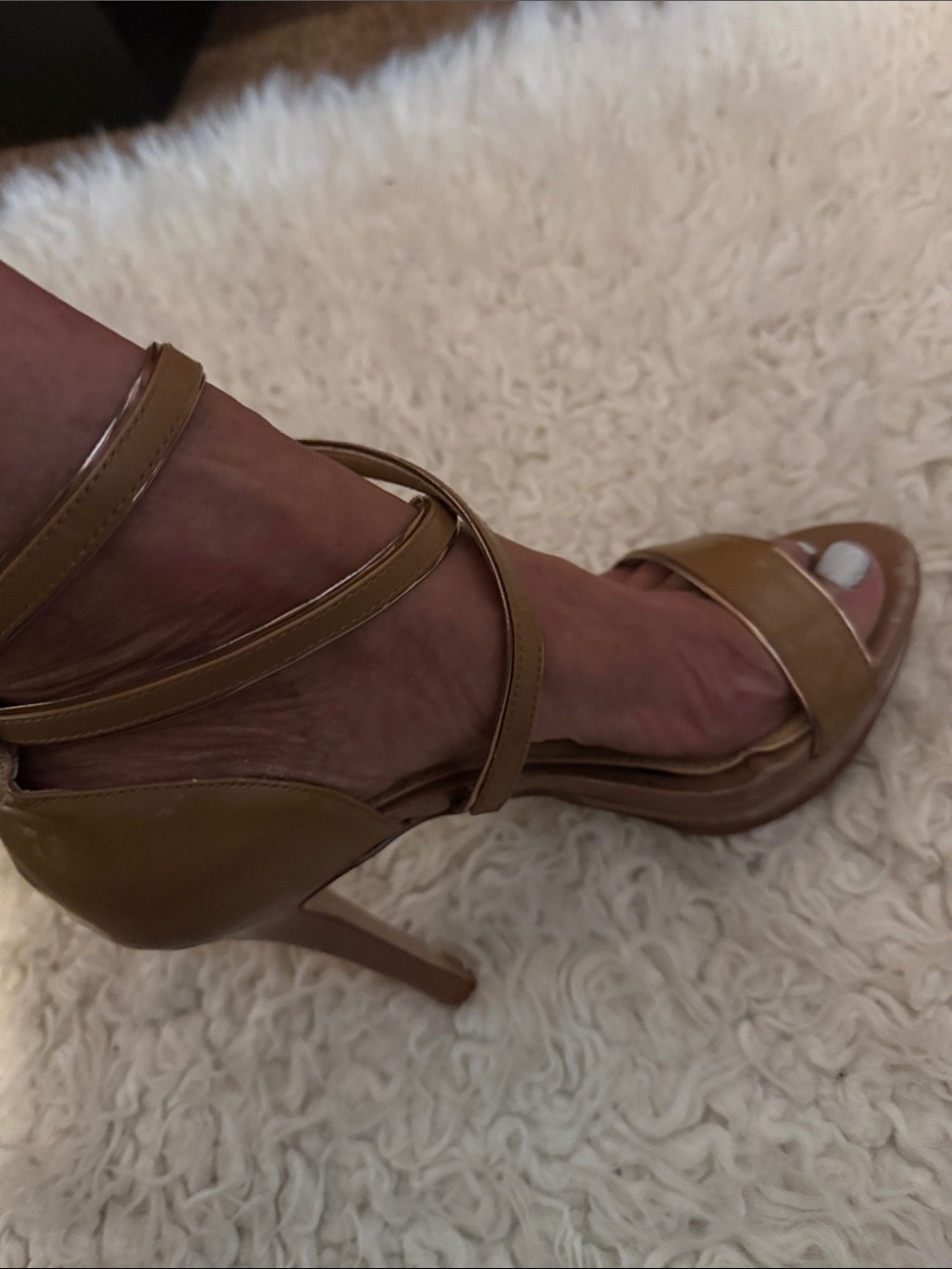 Jessica Simpson Tan Strappy Stiletto Sandals